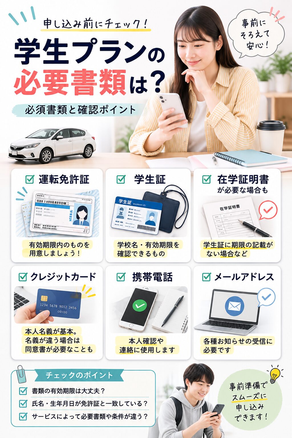 学生証など必要書類は?