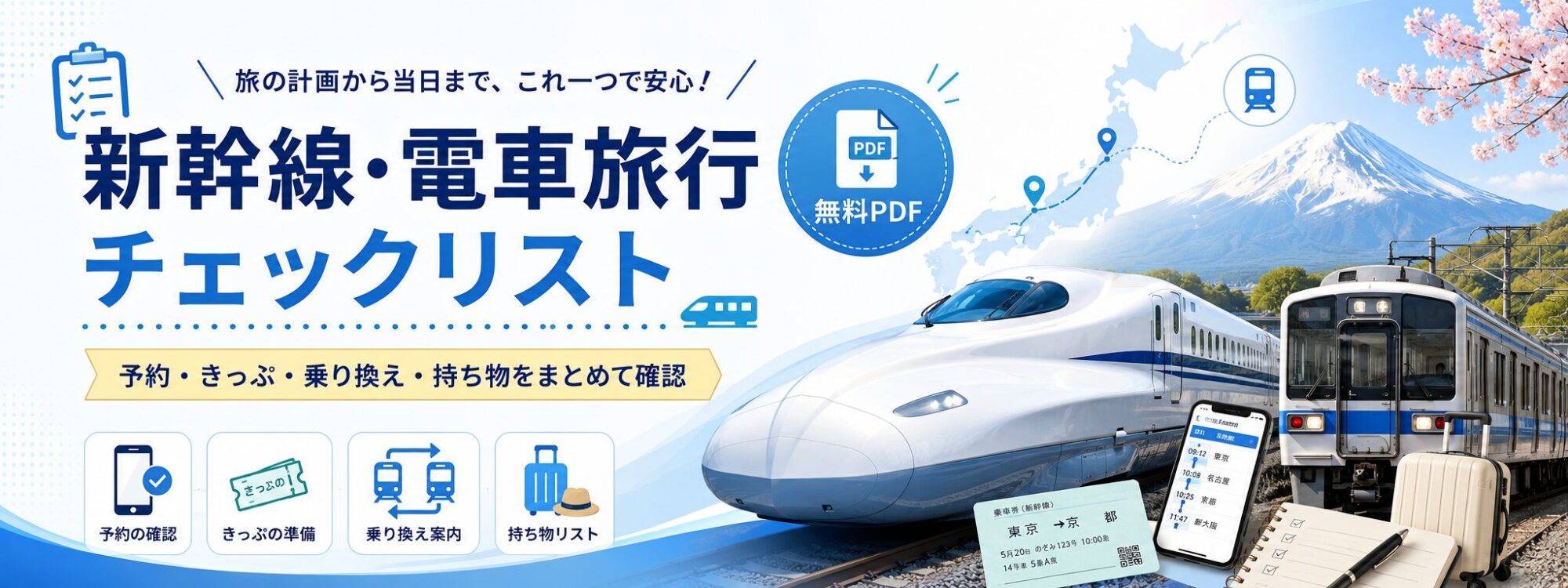 新幹線・電車旅行チェックリストバナー