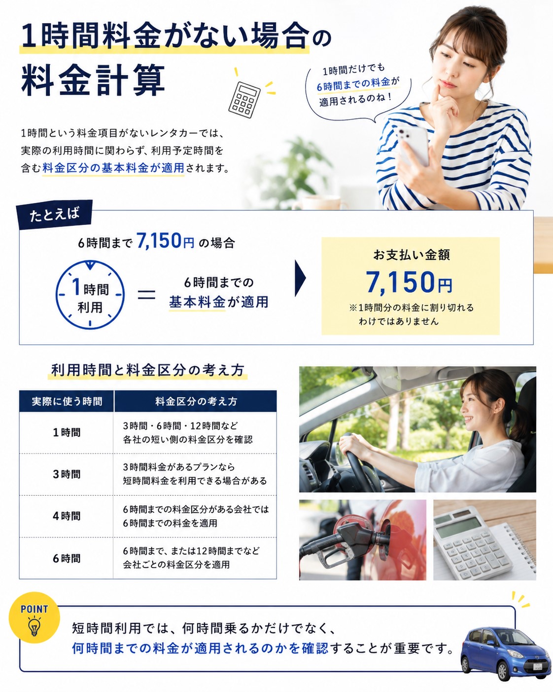 1時間料金がない場合の料金計算