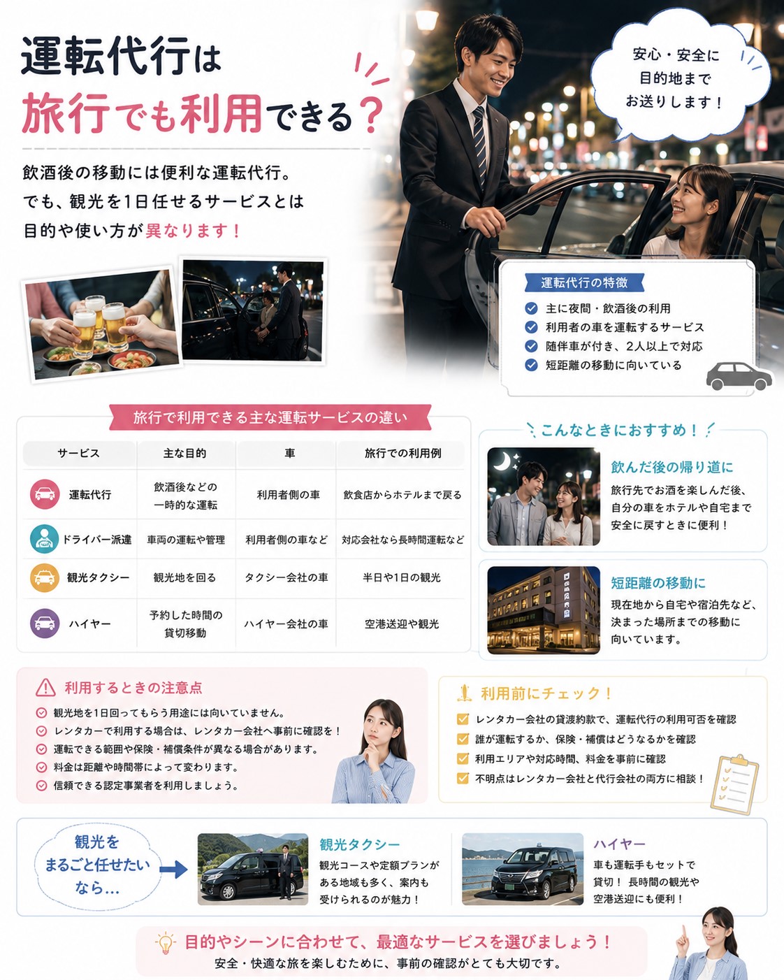 運転代行は旅行でも利用できる?