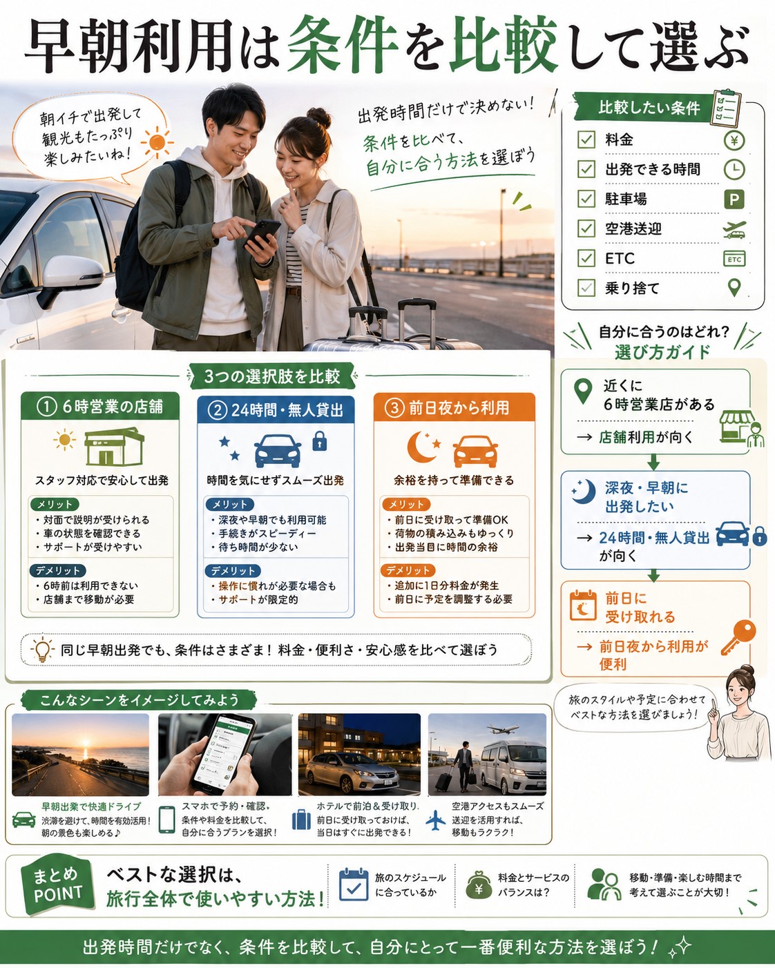 早朝利用は条件を比較して選ぶ