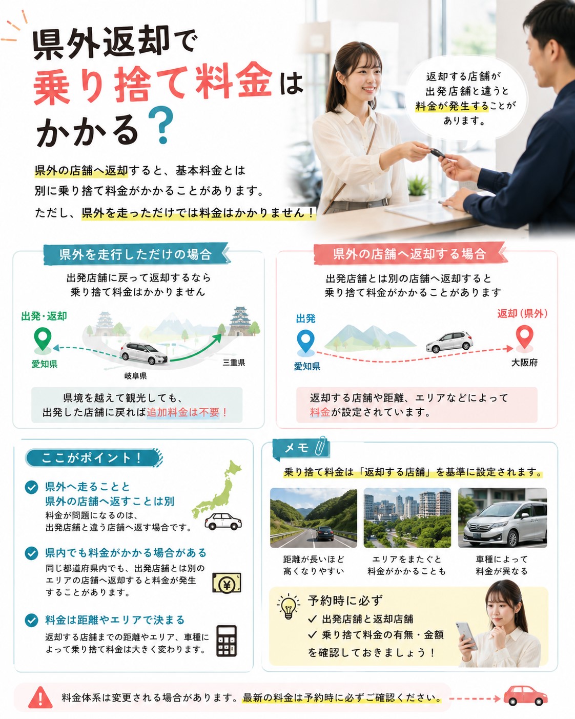 県外返却で乗り捨て料金はかかる？