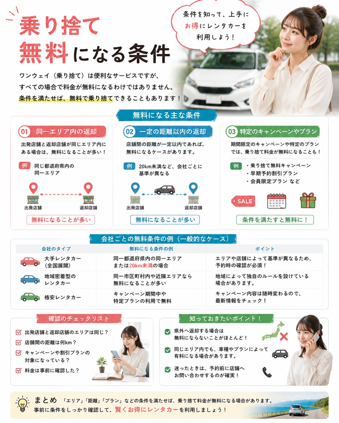 乗り捨て無料になる条件