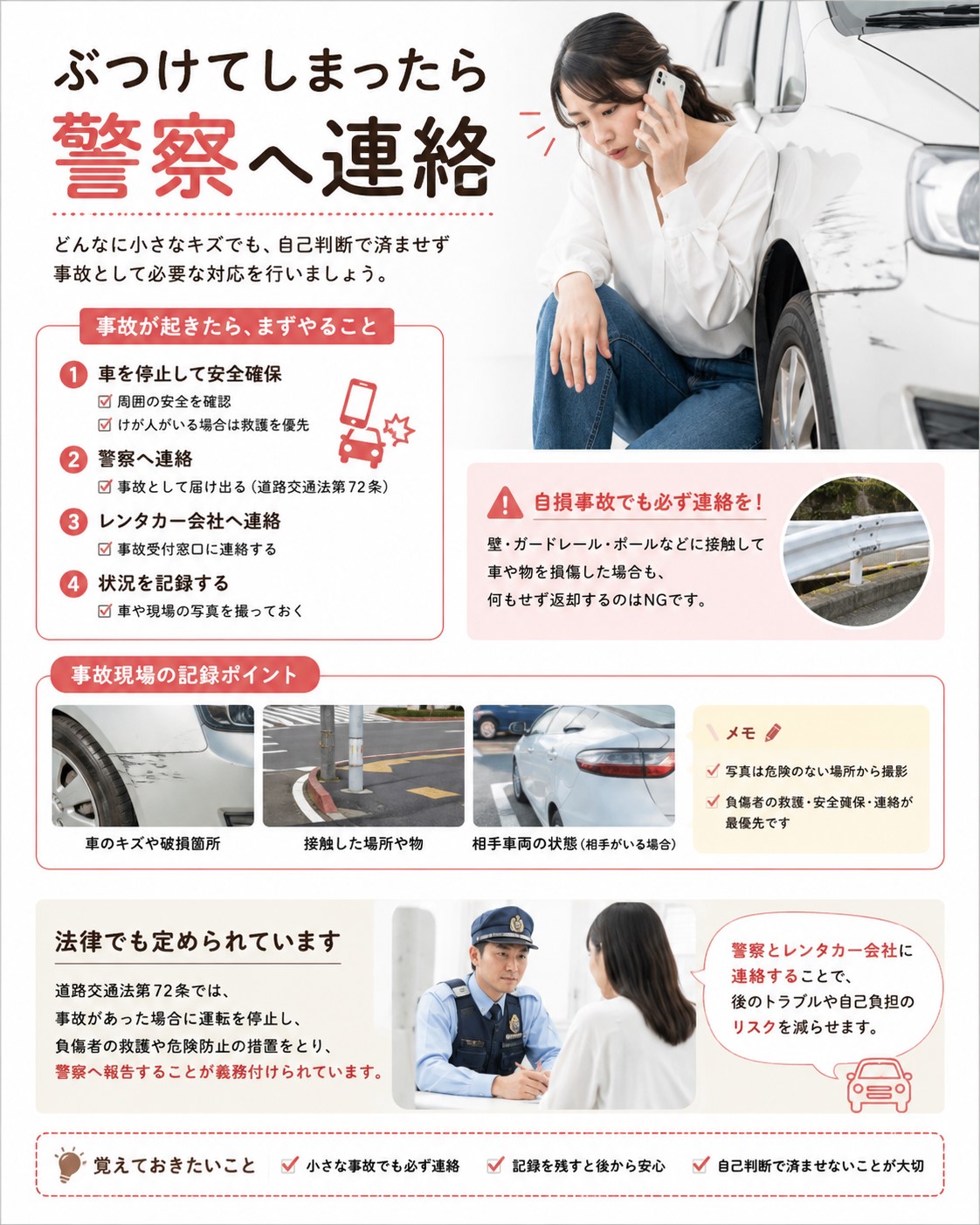 ぶつけてしまったら警察へ連絡