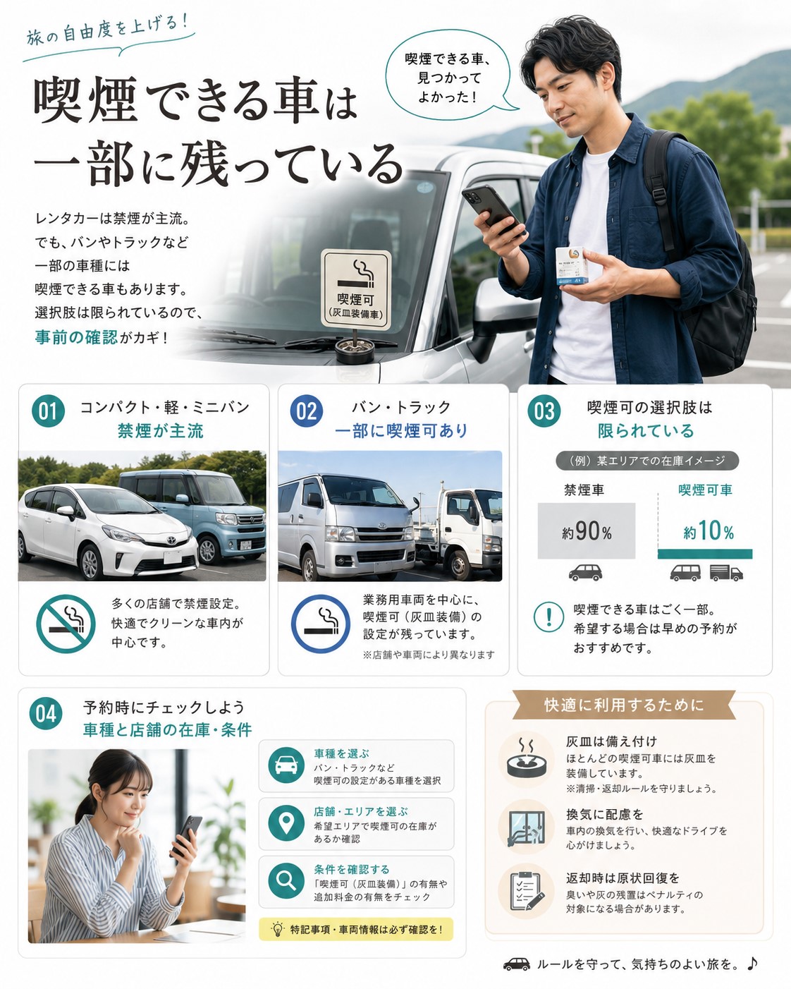 喫煙できる車は一部に残っている