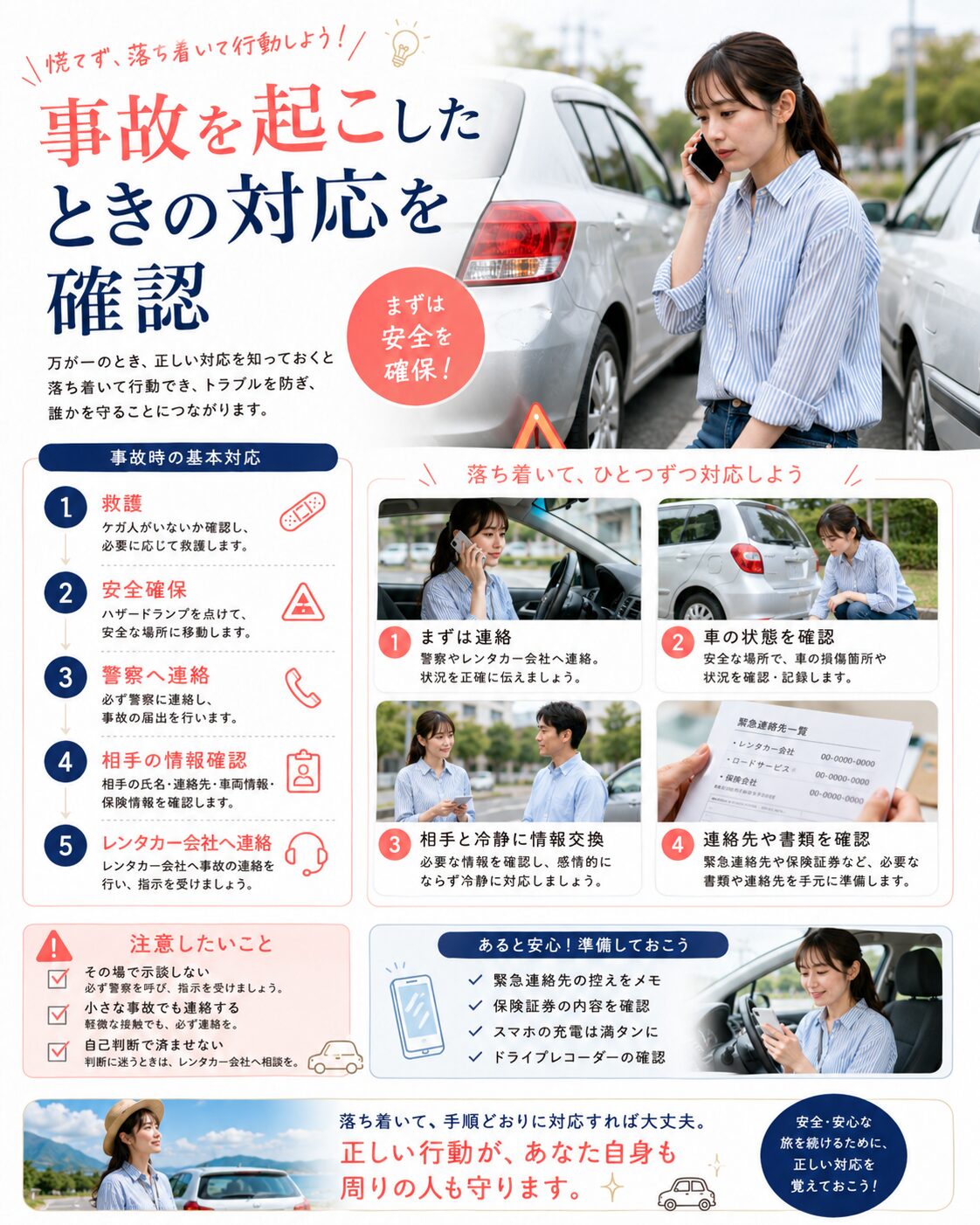 事故を起こしたときの対応を確認