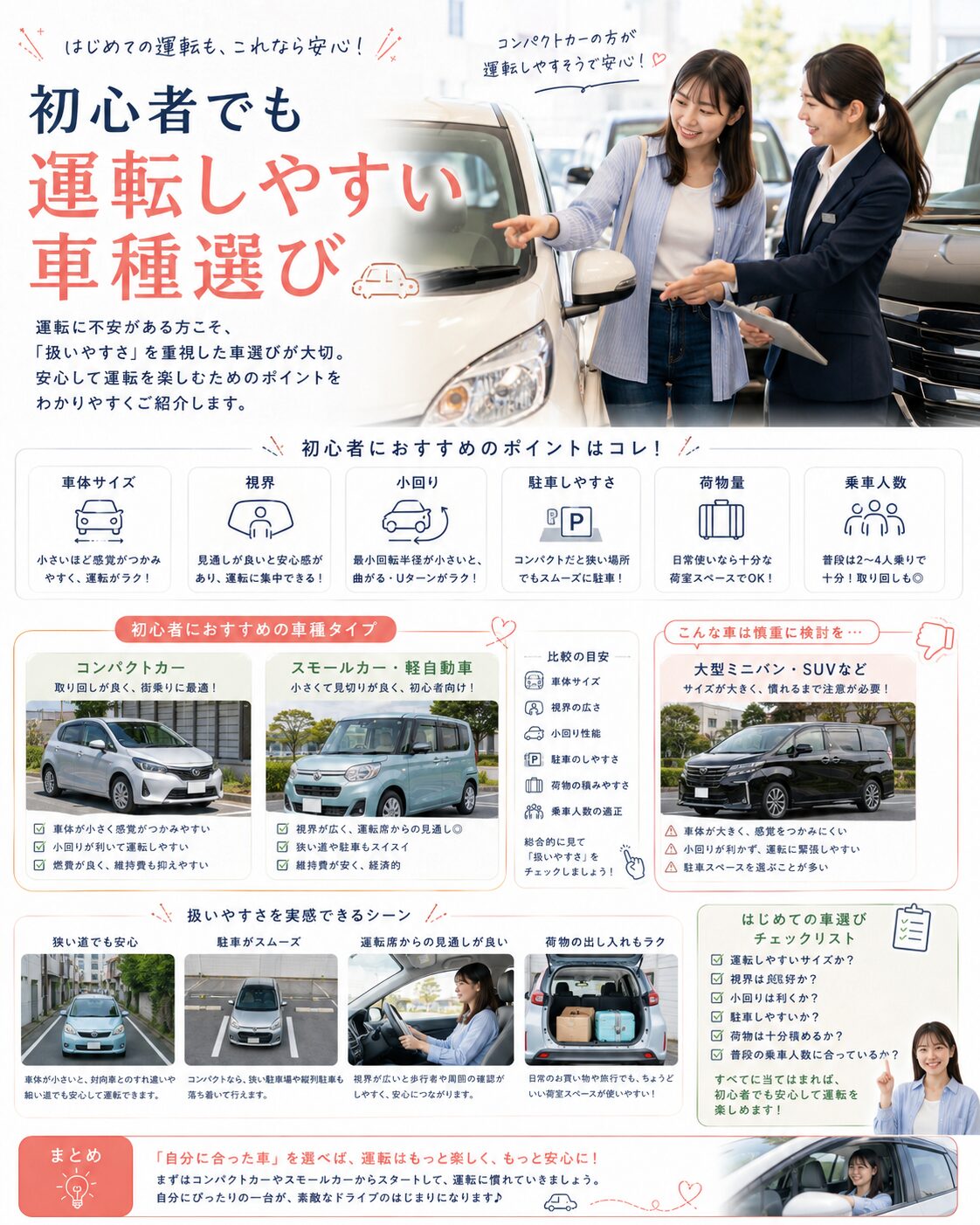 初心者でも運転しやすい車種選び