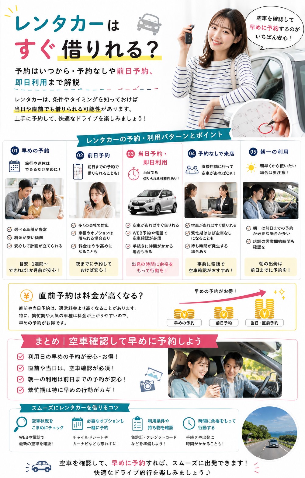 レンタカーはすぐ借りれる？予約はいつから・予約なしや前日予約、即日利用まで解説