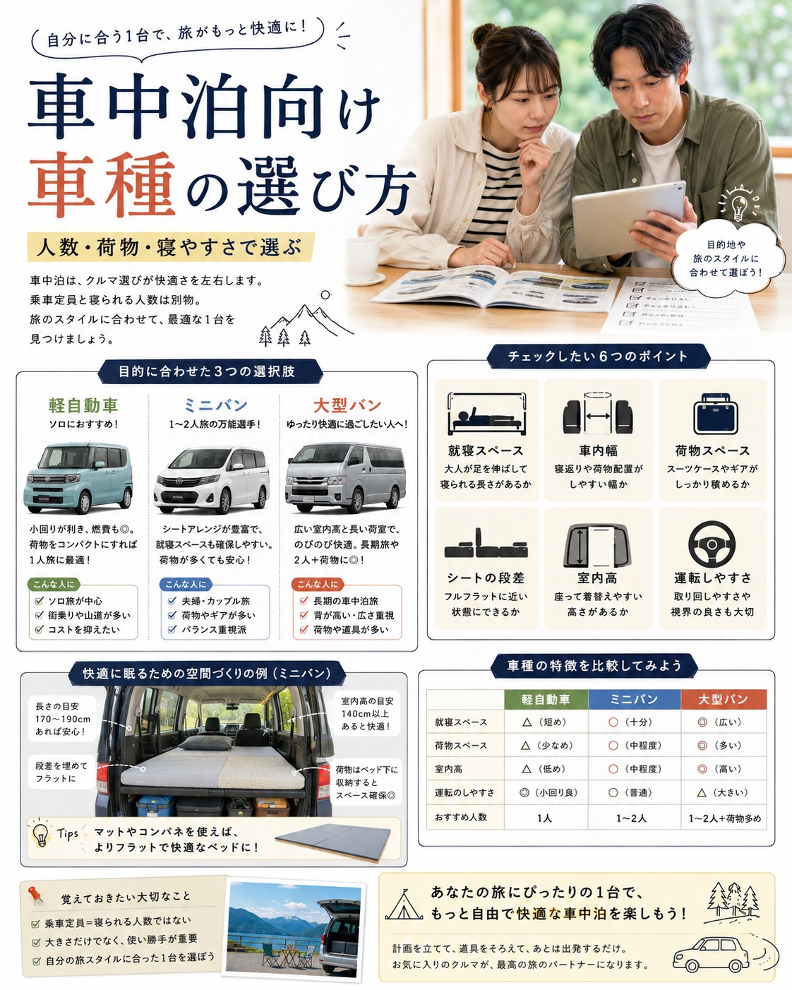 車中泊向け車種の選び方