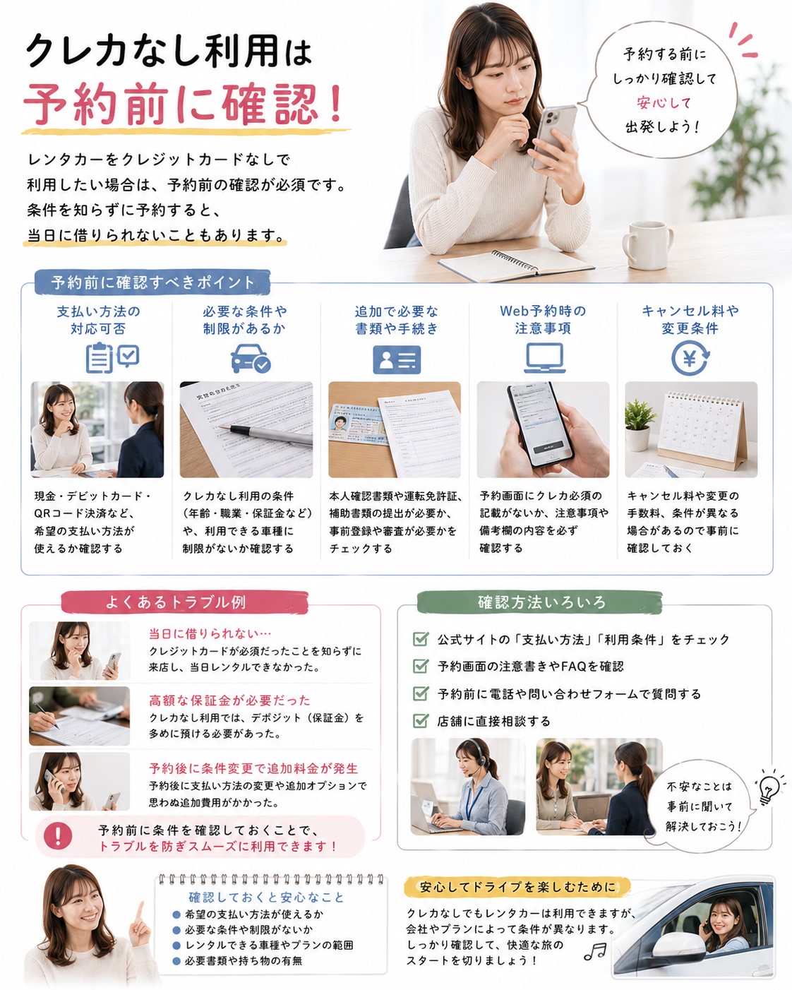 クレカなし利用は予約前に確認