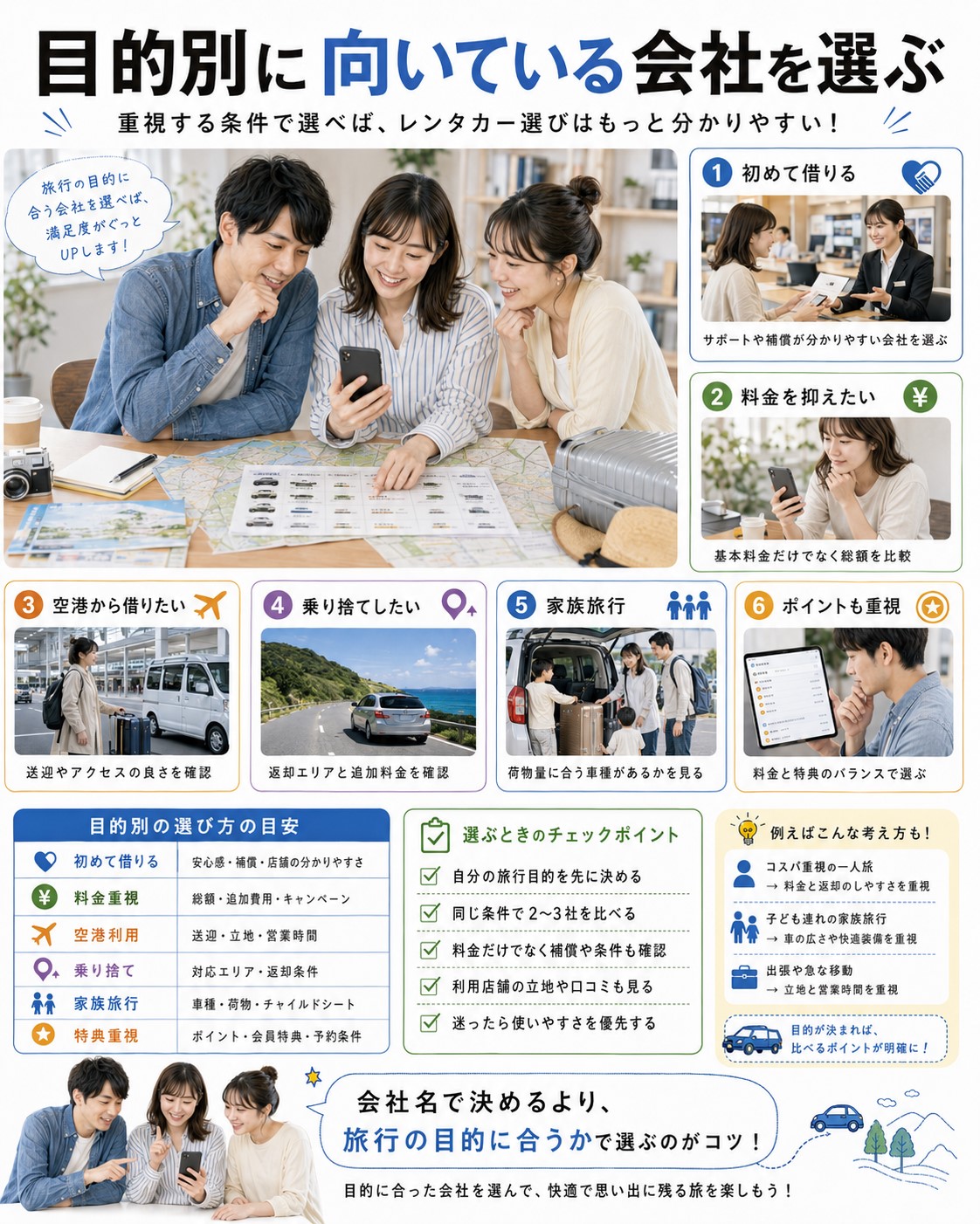 目的別に向いている会社を選ぶ