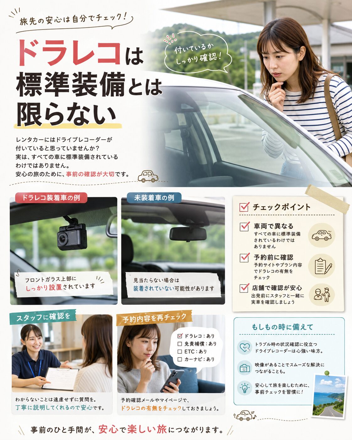 ドラレコは標準装備とは限らない