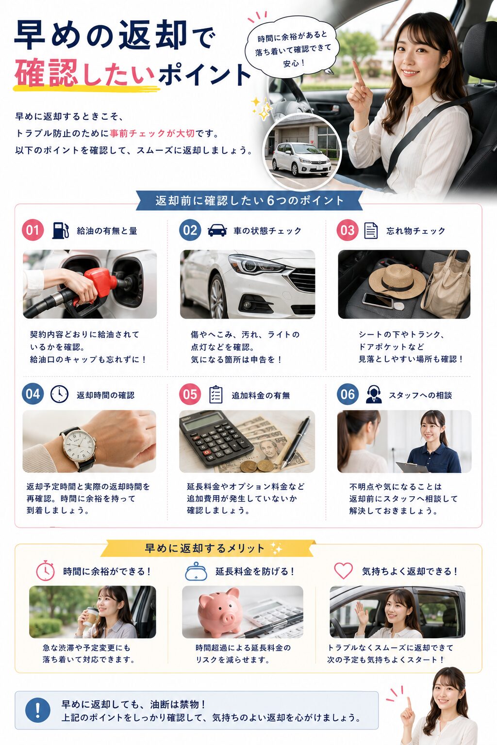 早めの返却で確認したいポイント