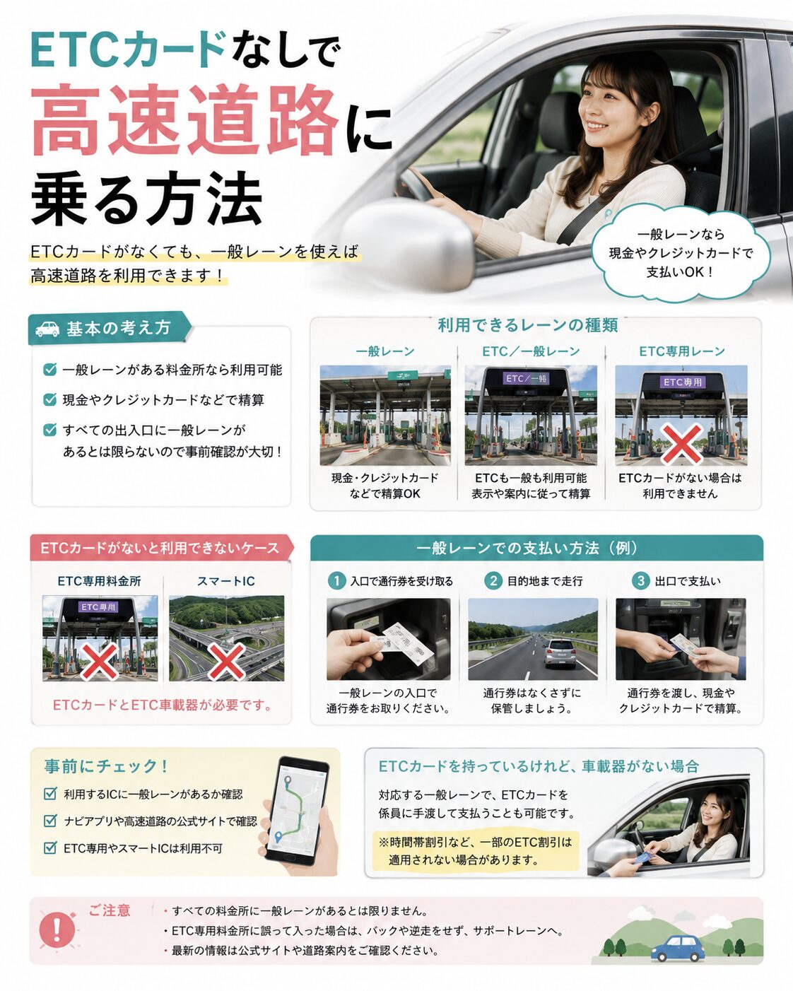ETCカードなしで高速道路に乗る方法