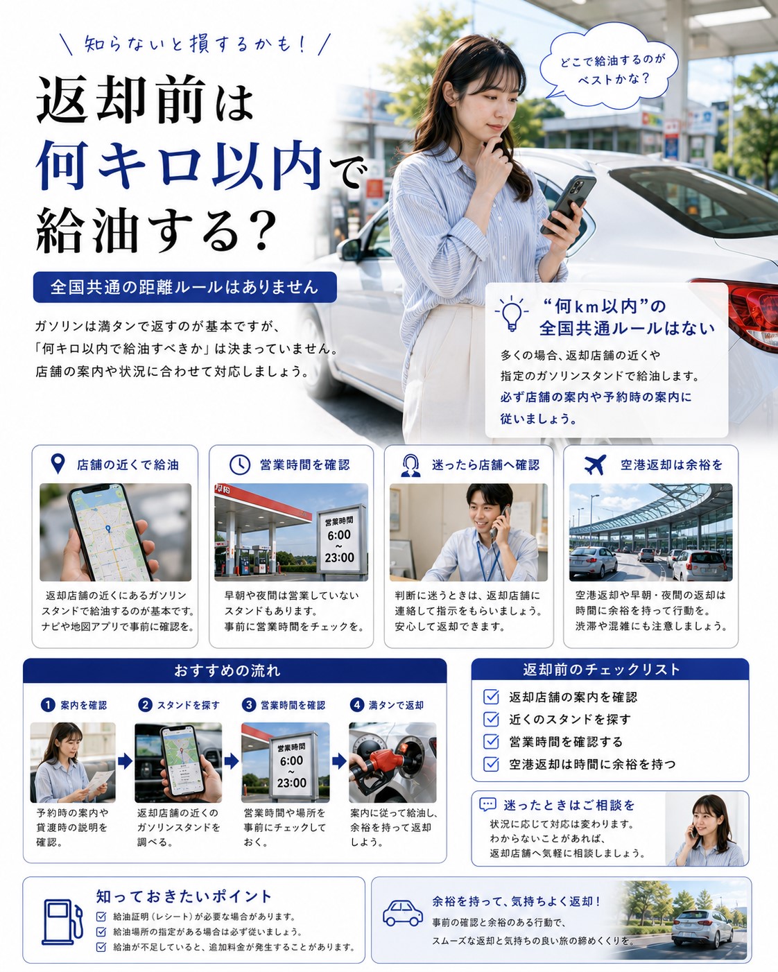 返却前は何キロ以内で給油する？