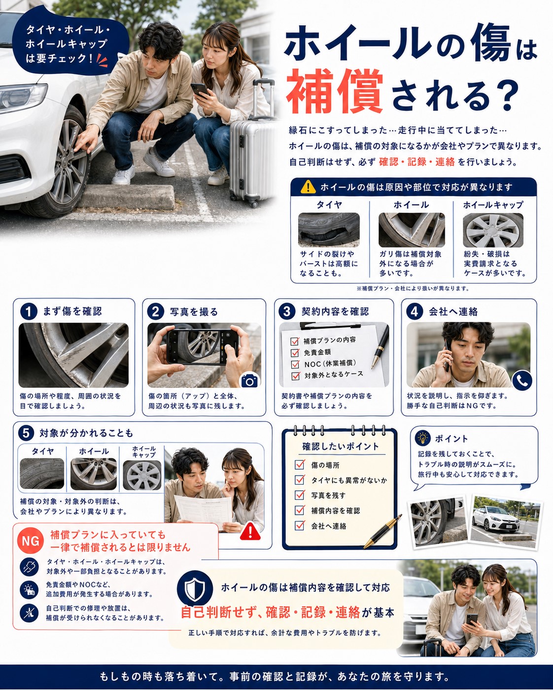 ホイールの傷は補償される？