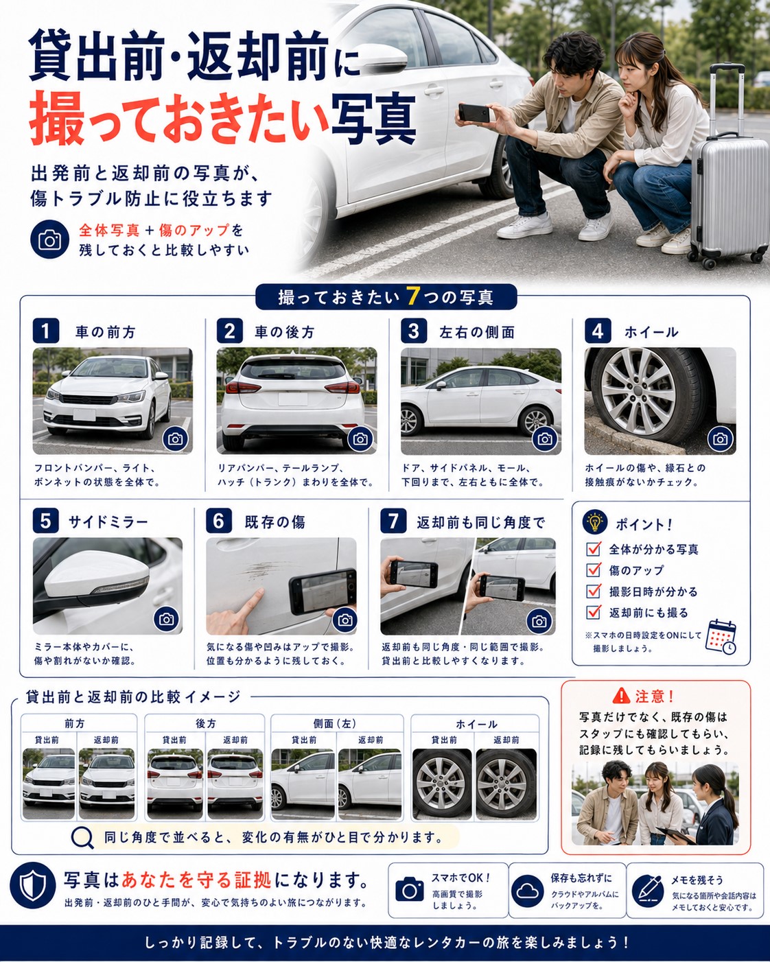 貸出前・返却前に撮っておきたい写真