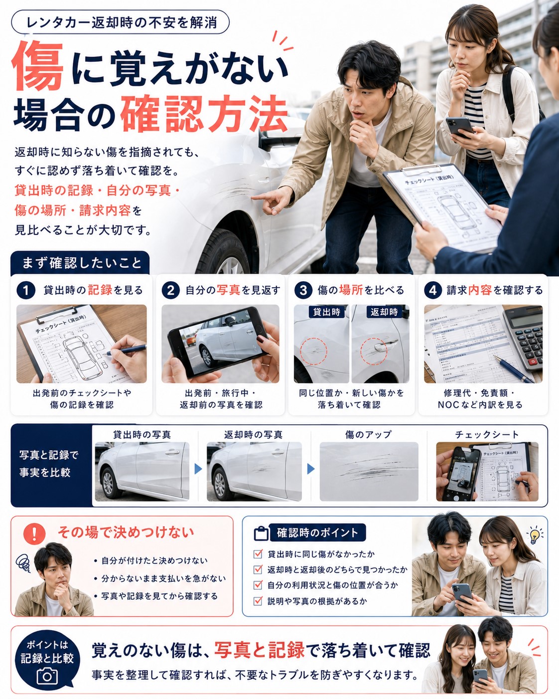 傷に覚えがない場合の確認方法