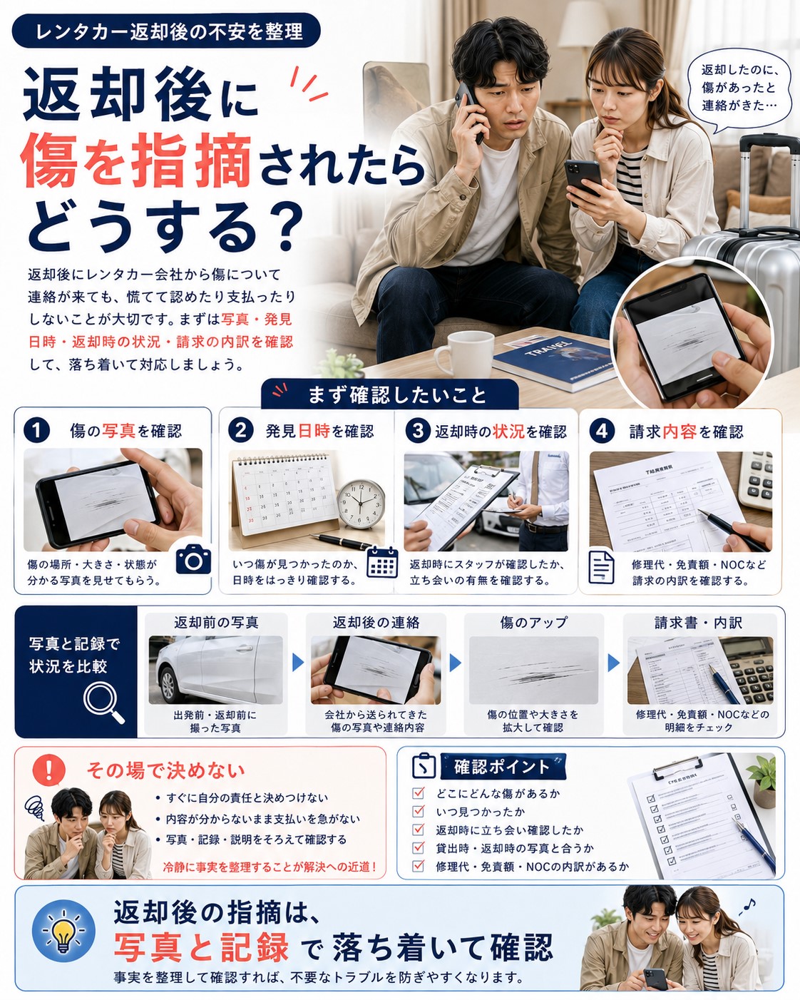 返却後に傷を指摘されたらどうする？