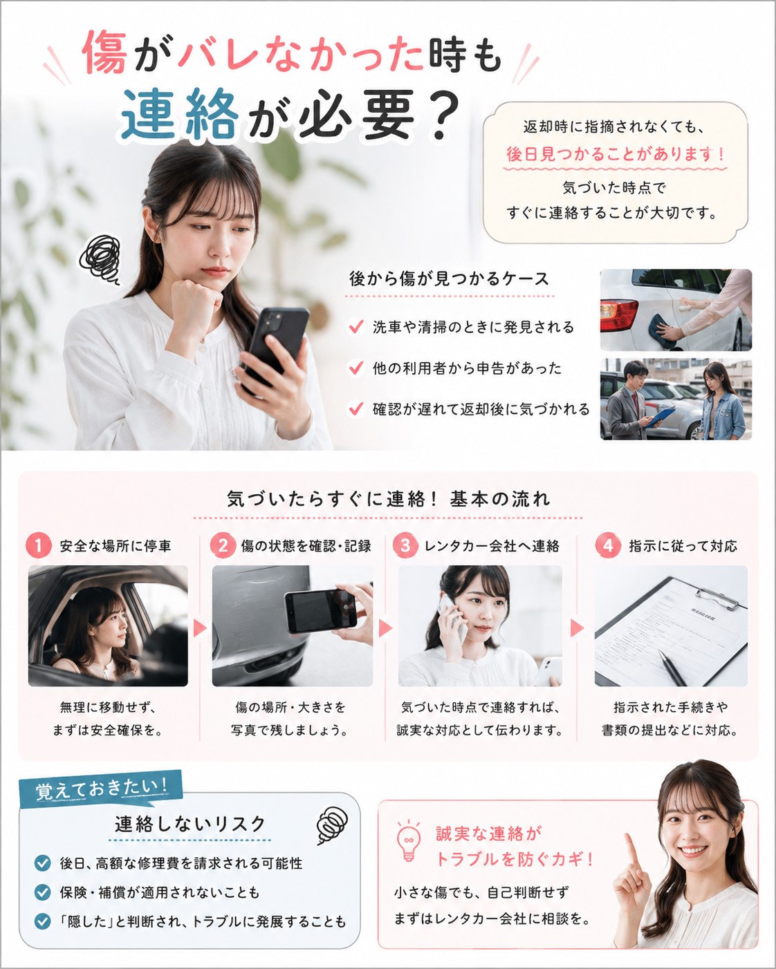 傷がバレなかった時も連絡が必要？