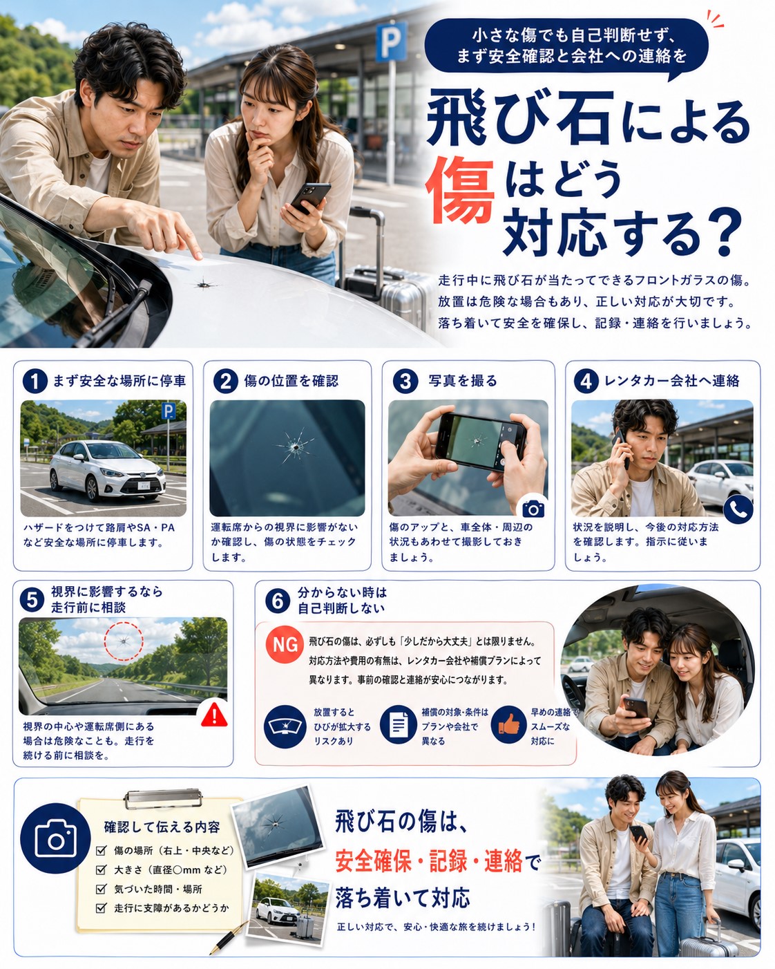 飛び石による傷はどう対応する？