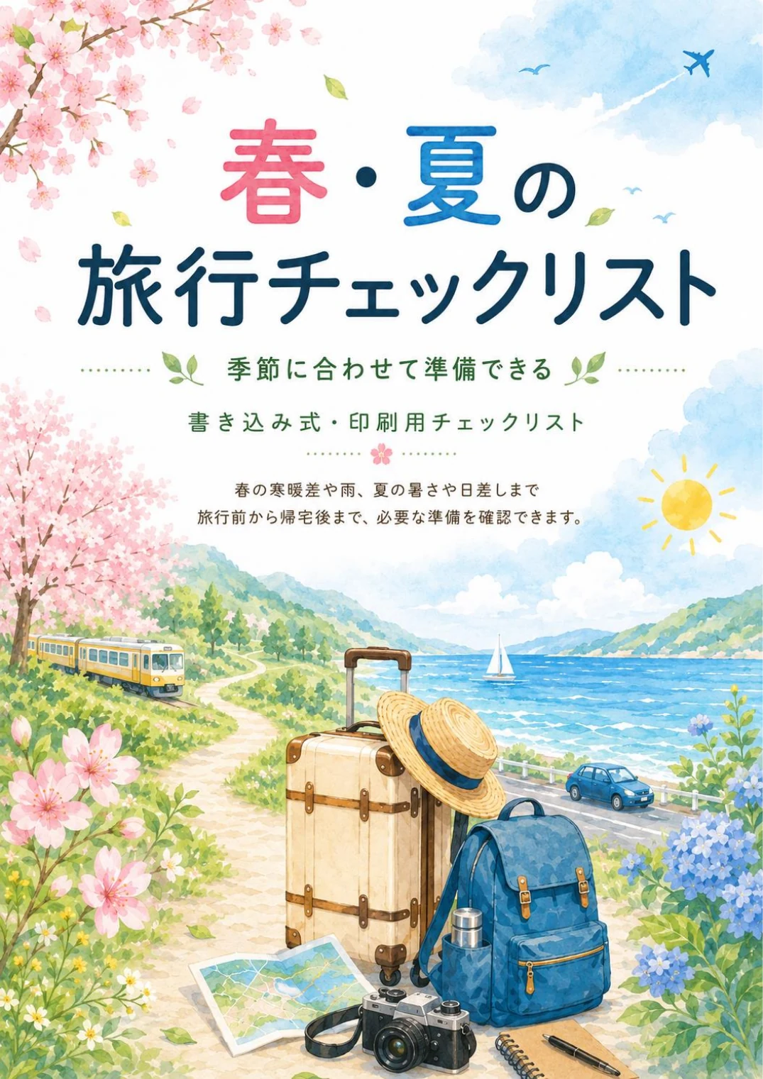 春・夏の旅行チェックリスト｜無料PDFダウンロード