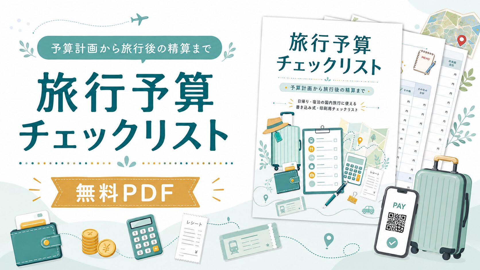 旅行予算チェックリスト｜旅行のお金・支出管理をまとめて確認【無料PDF】