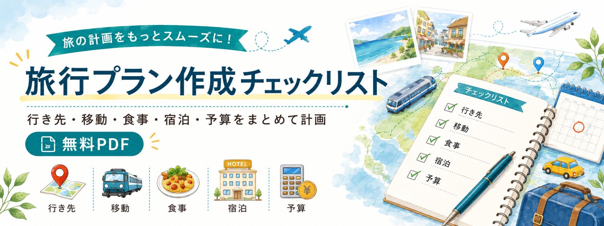 旅行プラン作成チェックリストバナー