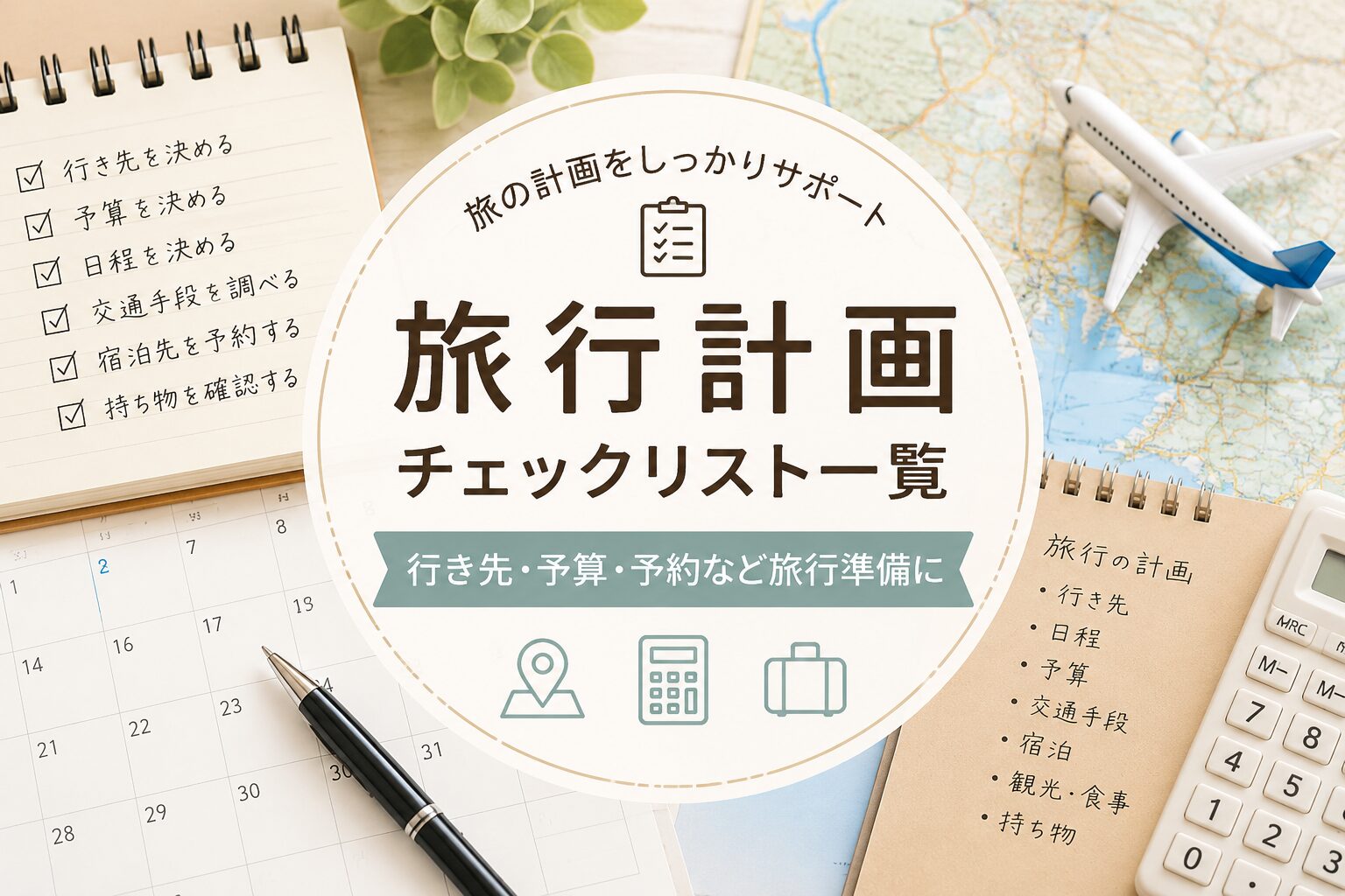 旅行計画チェックリスト一覧｜行き先・予算・予約など旅行準備に