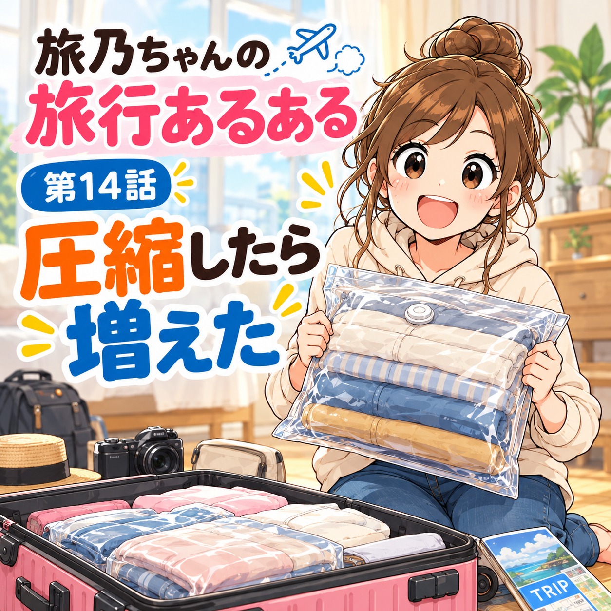 旅乃ちゃんの旅行あるある第14話「圧縮したら増えた」の表紙