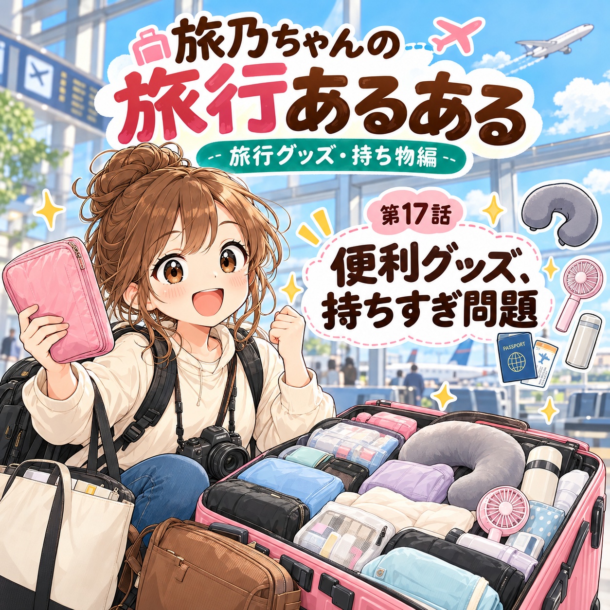 旅乃ちゃんの旅行あるある第17話「便利グッズ、持ちすぎ問題」の表紙