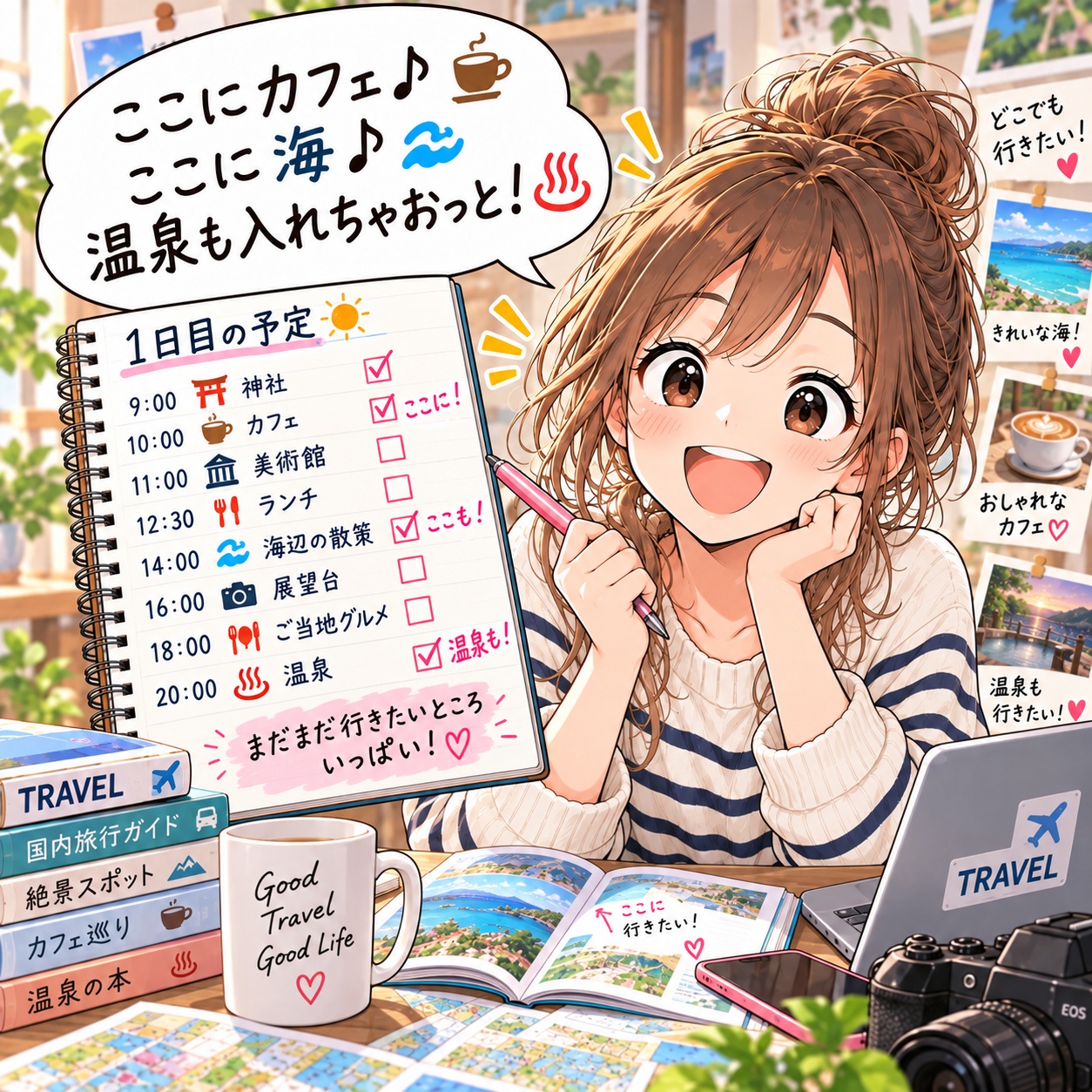 旅乃ちゃんの旅行あるある第7話「予定を詰めたら完璧?」の2コマ目