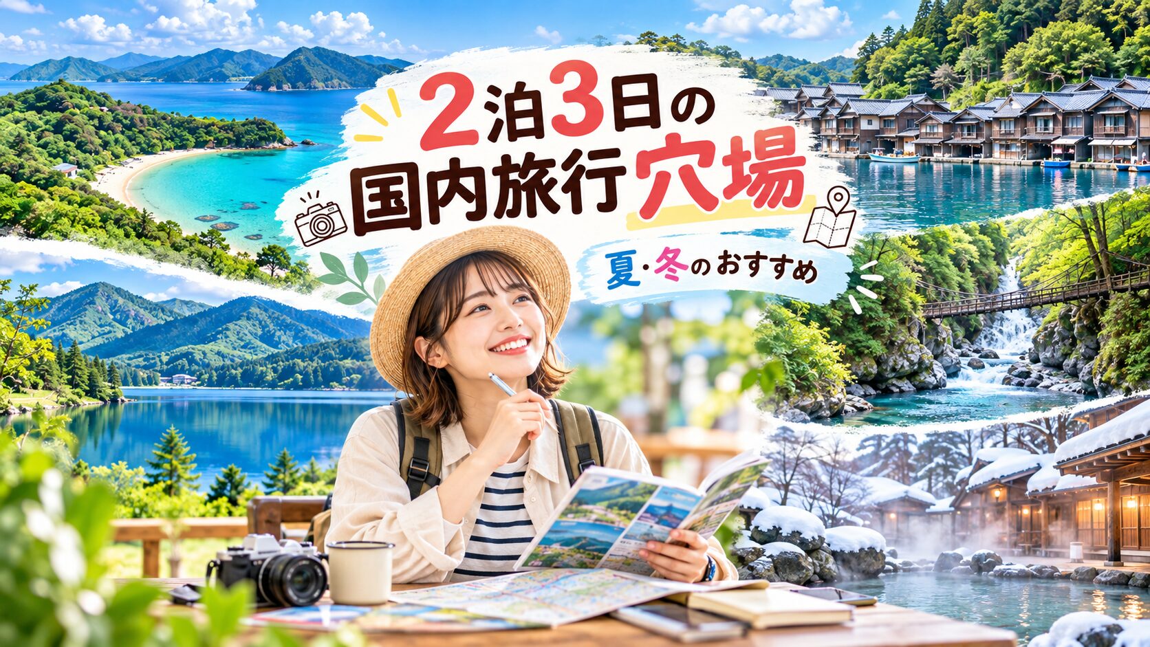 2泊3日の国内旅行で行きたい穴場7選｜夏・冬のおすすめも紹介