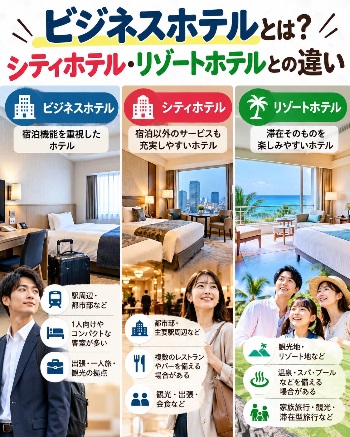 ビジネスホテルとは?ホテルとの違い