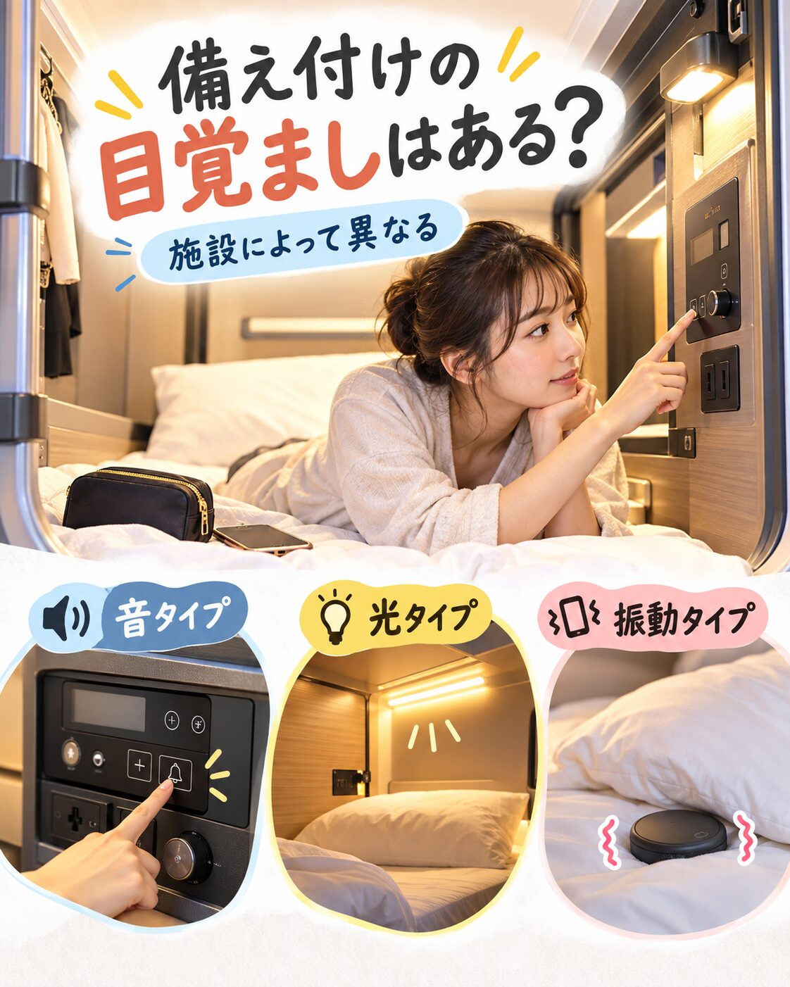 備え付けの目覚ましはある？