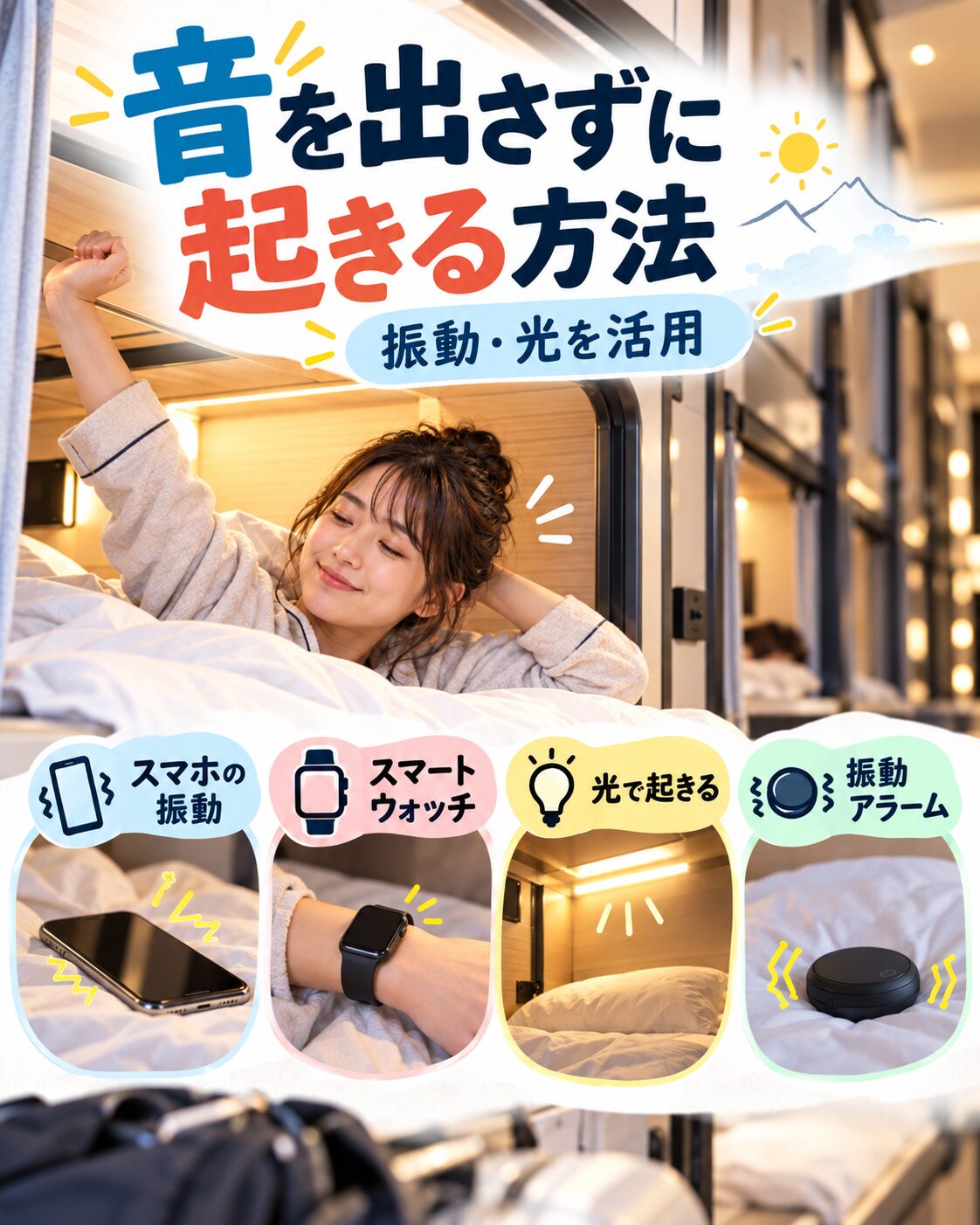 音を出さずに起きる方法