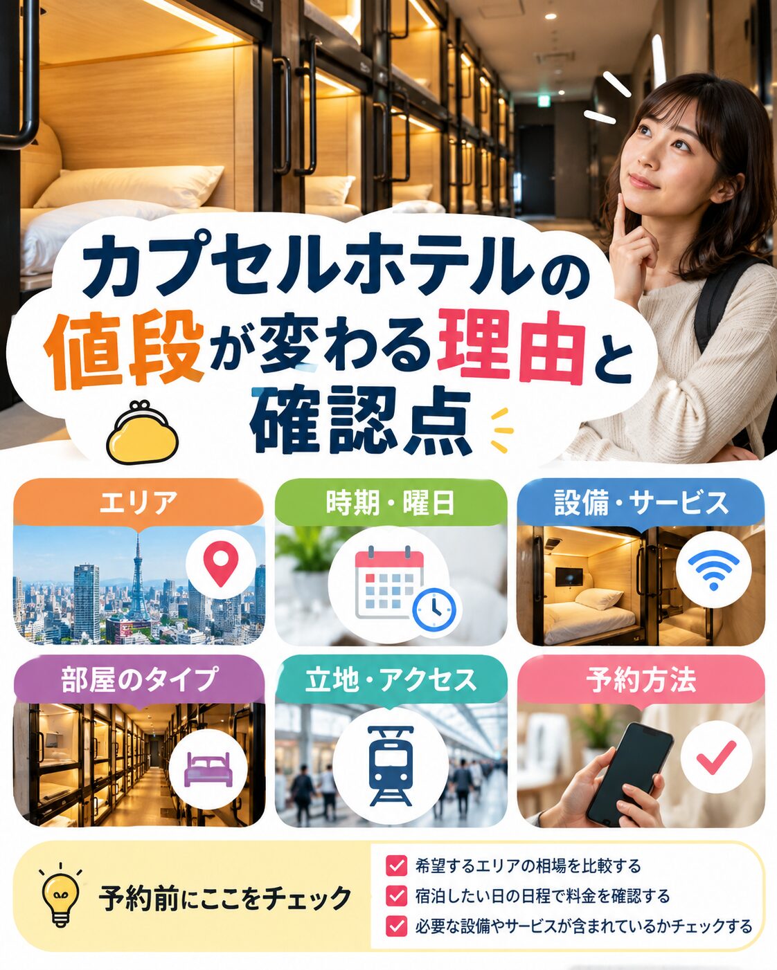 カプセルホテルの値段が変わる理由と確認点