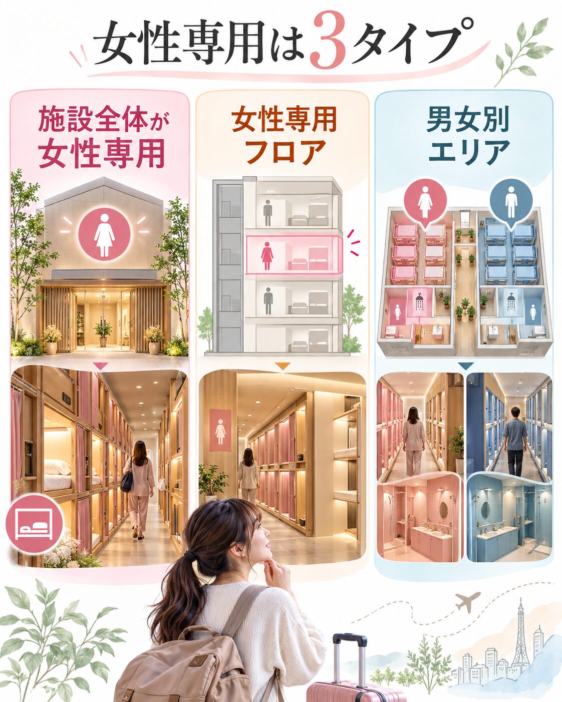 女性専用には3つのタイプがある