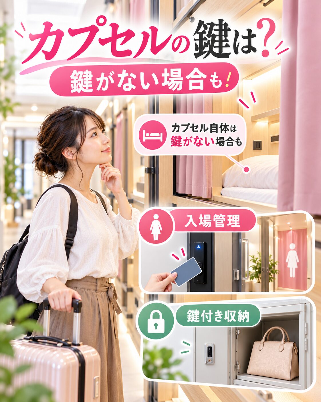 カプセルに鍵がかからない施設もある