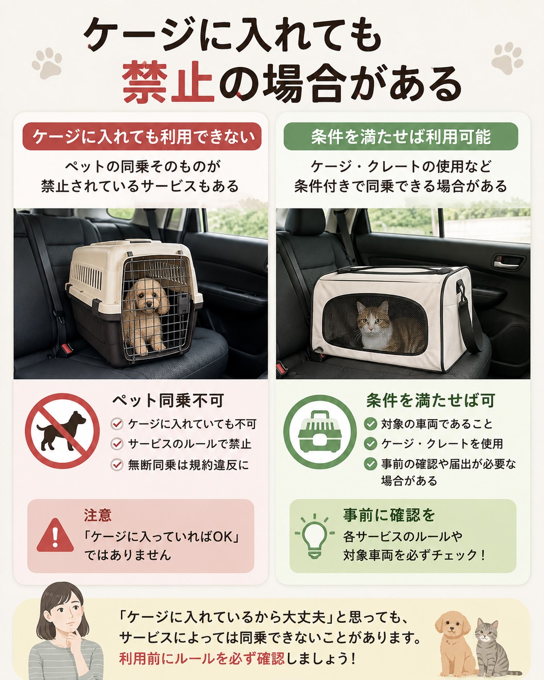 ケージに入れても禁止の場合がある