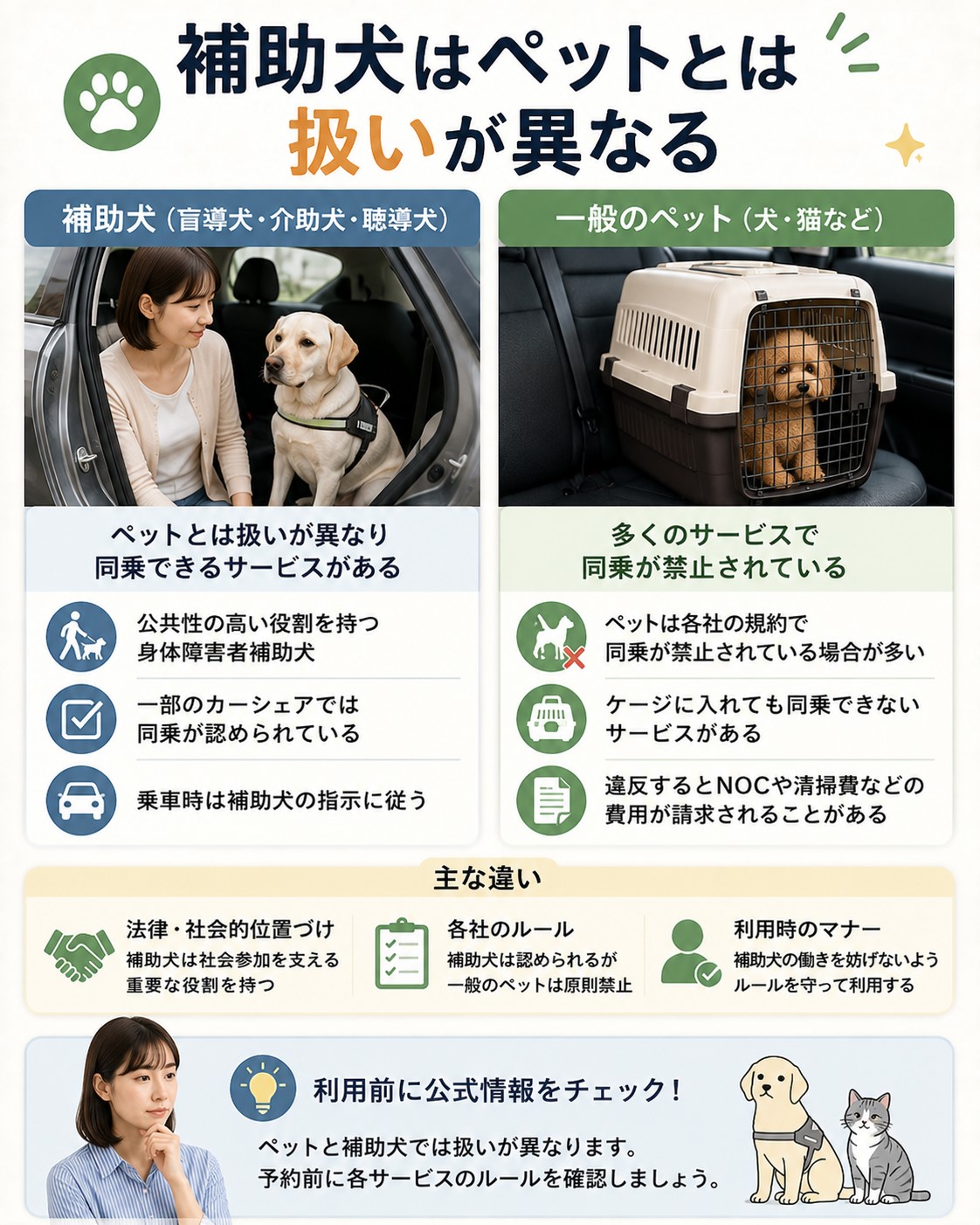 補助犬はペットとは扱いが異なる
