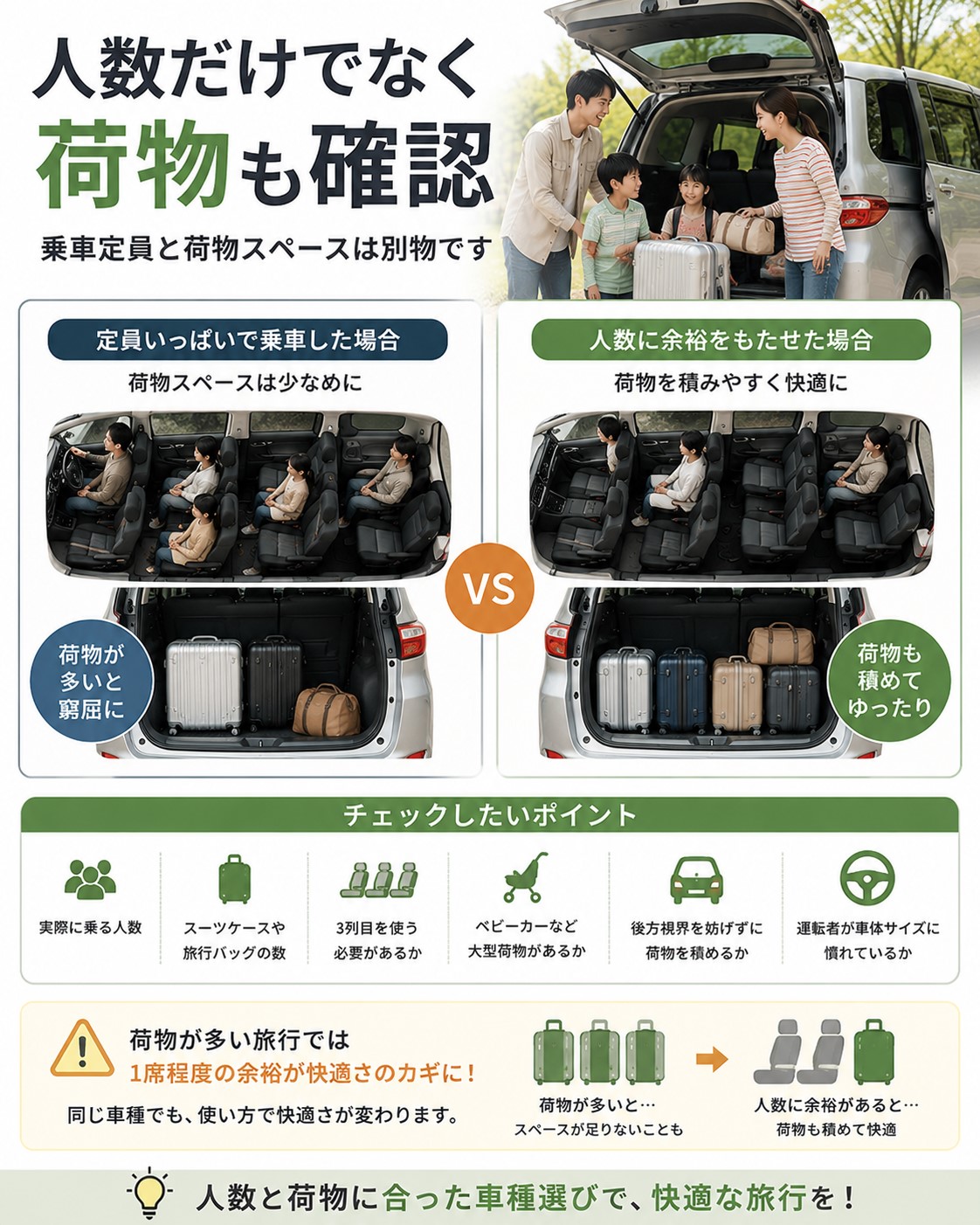 人数だけでなく荷物も確認