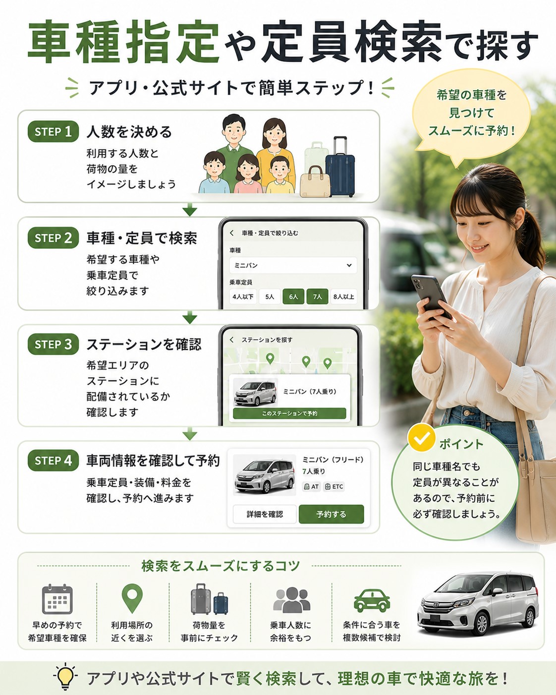 車種指定や定員検索で探す