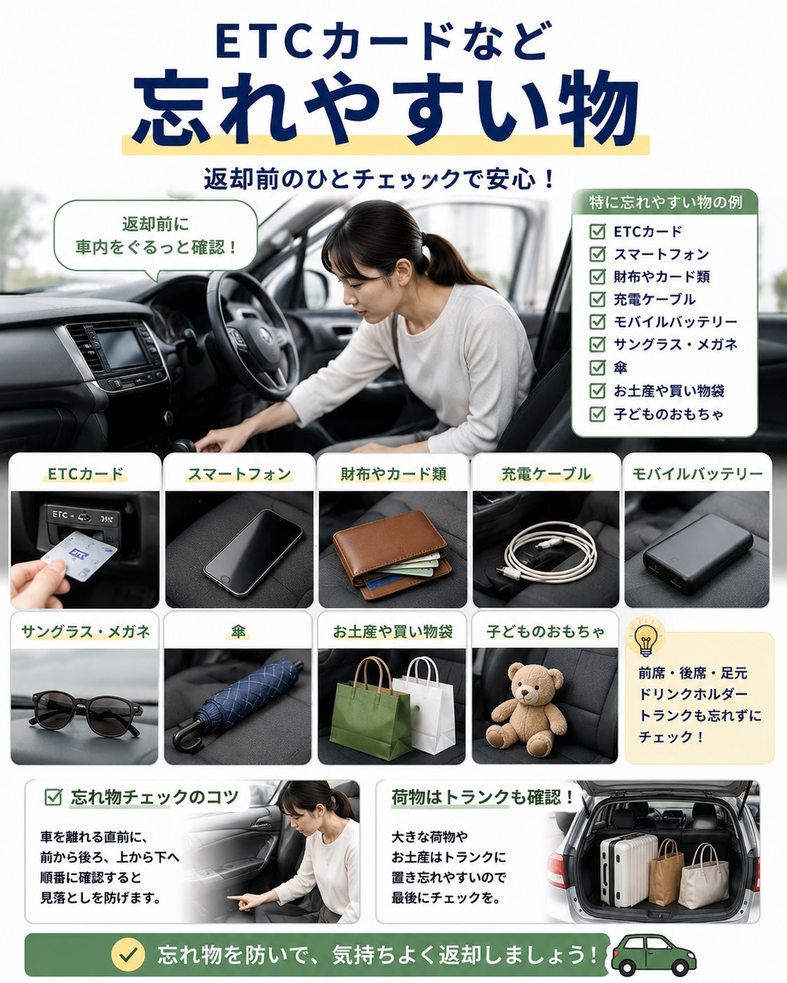 ETCカードなど忘れやすい物