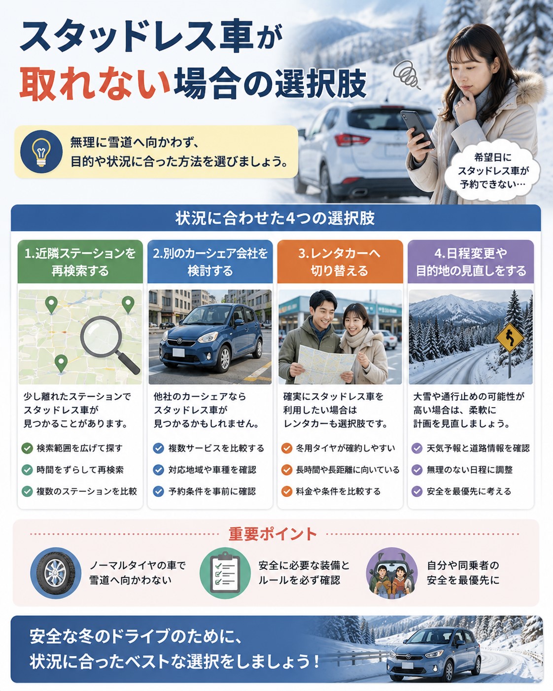 スタッドレス車が取れない場合
