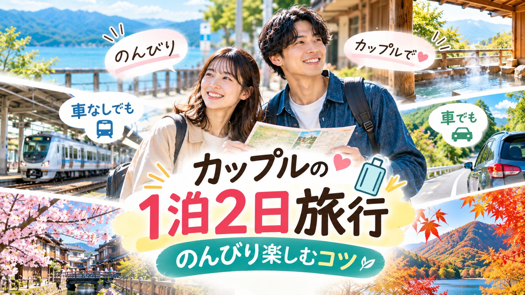 1泊2日旅行をカップルでのんびり楽しむコツ｜車なしでも安心
