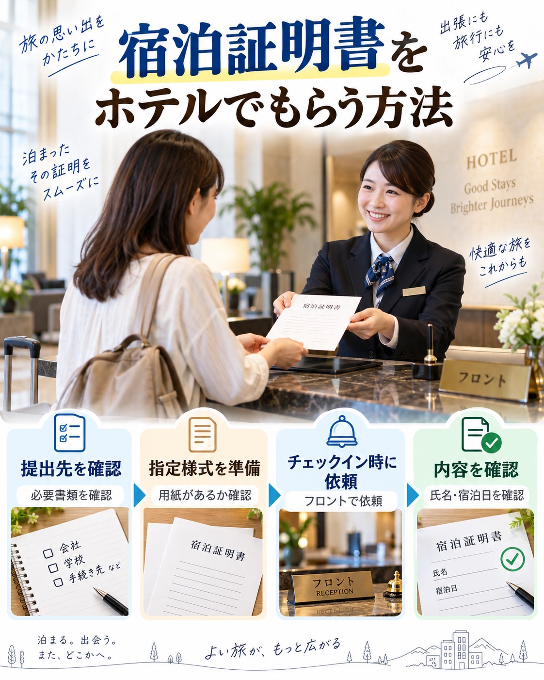 宿泊証明書をホテルでもらう方法