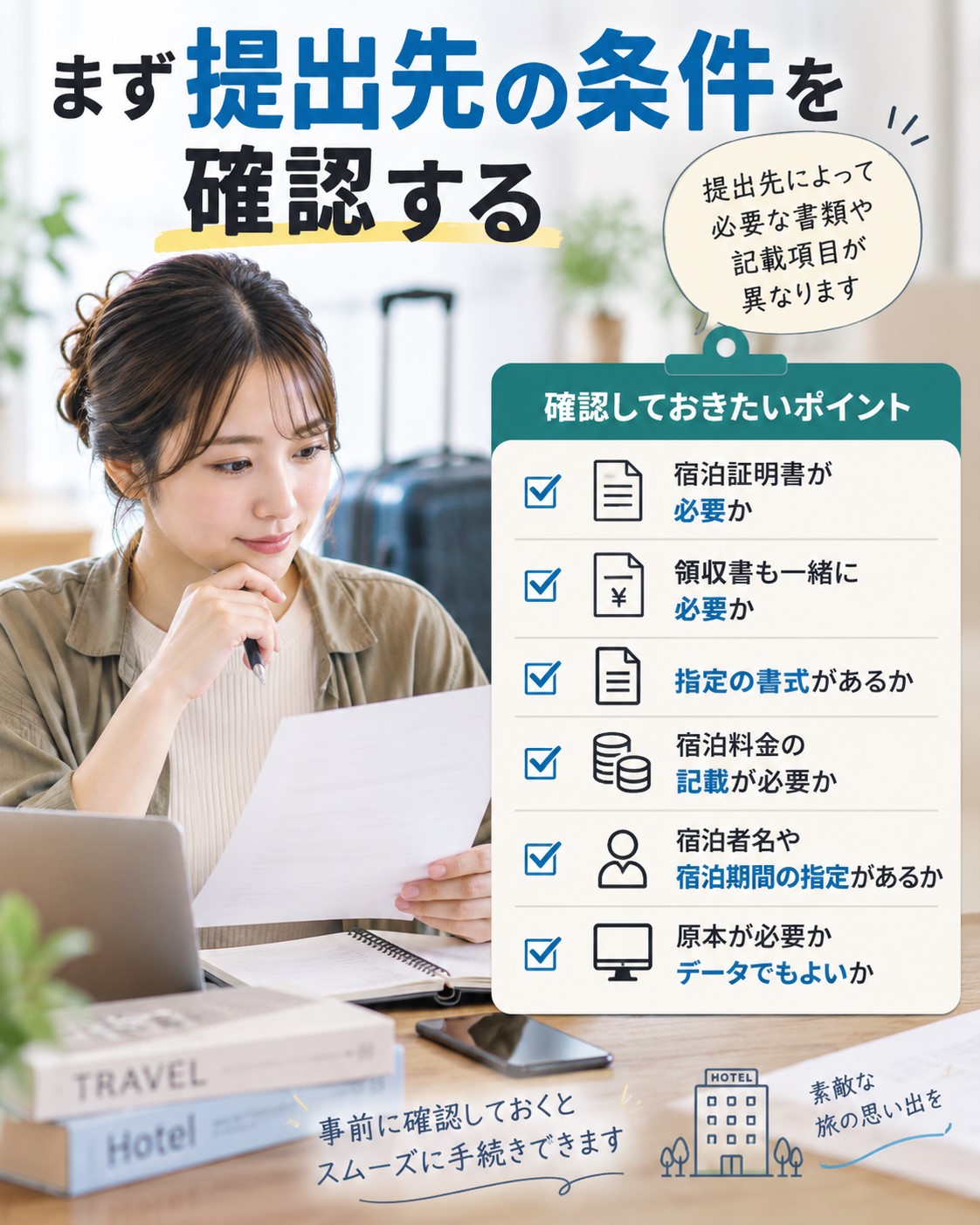 まず提出先の条件を確認する