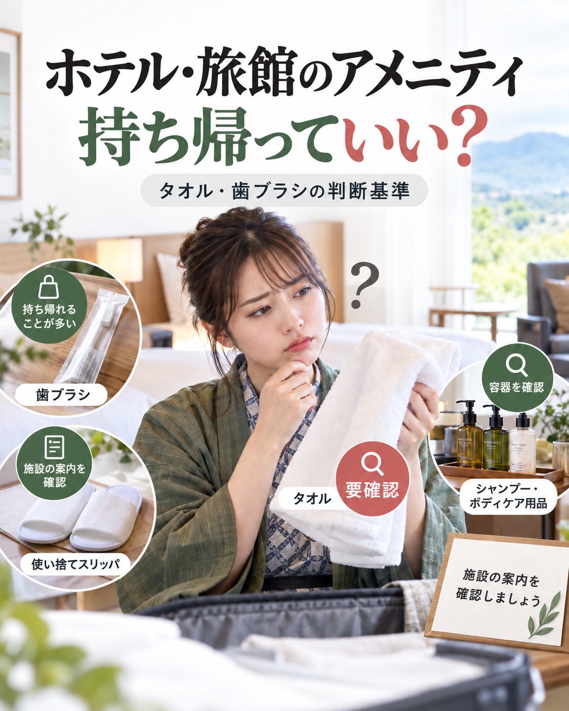 ホテル・旅館のアメニティは持ち帰れる？