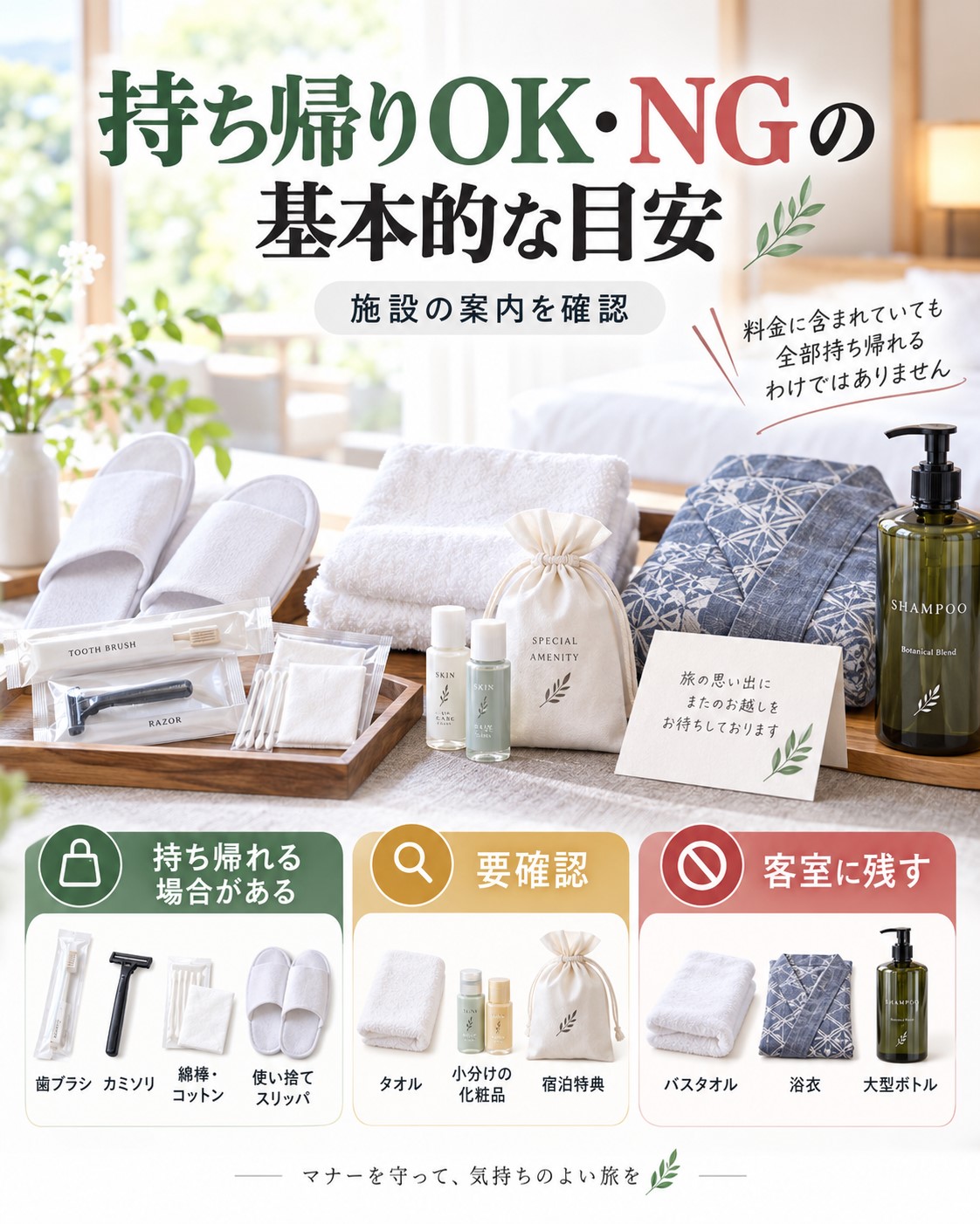 持ち帰りOK・NGの基本的な目安